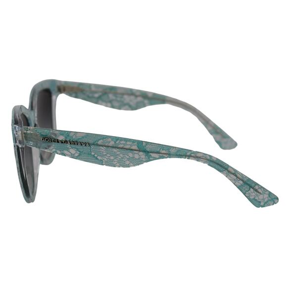 Dolce & Gabbana Blue Lace Crystal Acetate Butterfly Sunglasses